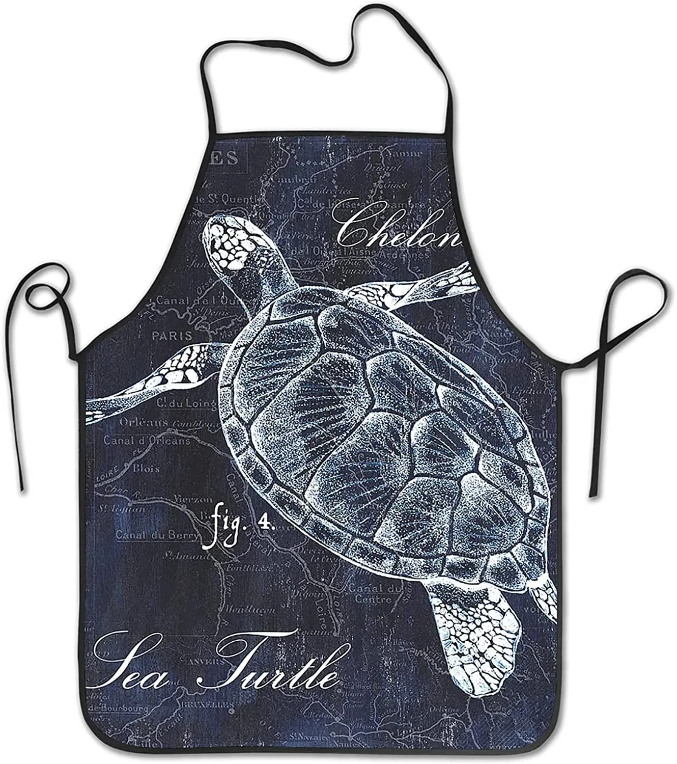 

Кухонный Фартук с изображением черепахи морской звезды морской коньки раковины синей карты