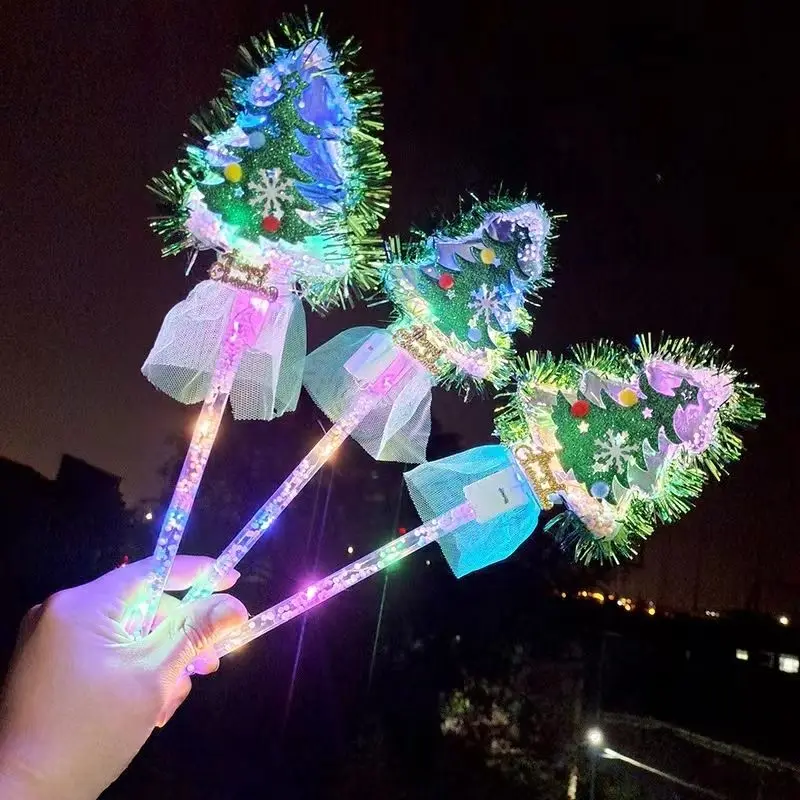 

10pcs Led Christmas Tree Glow Stick Magic Stick Festive Atmosphere Flash Stick New Year Children Adult Toys Promotional Gifts