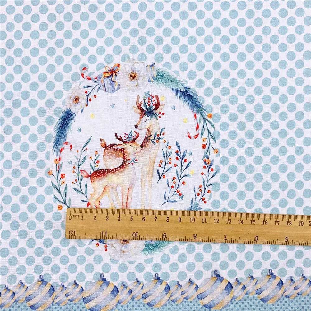 Хлопковая ткань с рождественским оленем шириной 110 см лоскутное шитье стеганая