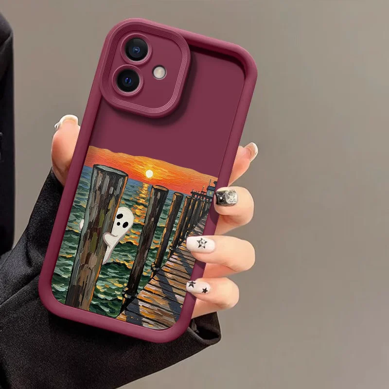 Чехол для телефона с абстрактным милым рисунком призрака для Xiaomi 17T 15T Pro 15 Ultra 14T 14 13t 13 12T 12 11 Lite, мягкий чехол на Хэллоуин. (art.: 3920dcd56bfb8) - 3920dcd56bfb8