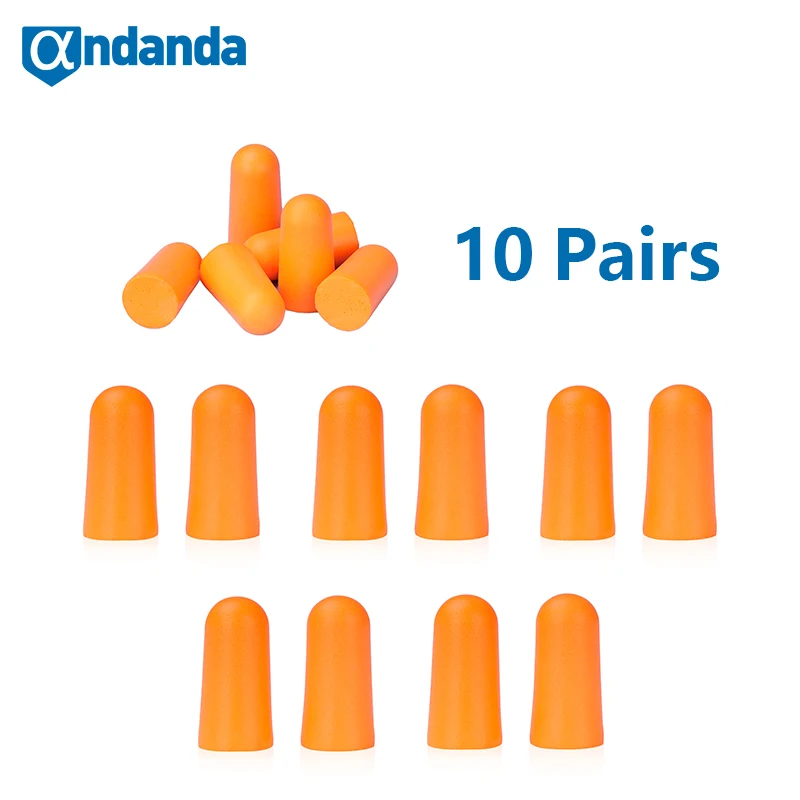 

Andanda 10Pairs Earplugs Noise Reduction Sleep Anti Canceling Music Sound Insulation Earplug Protection Foam Sleeping Ear Plugs