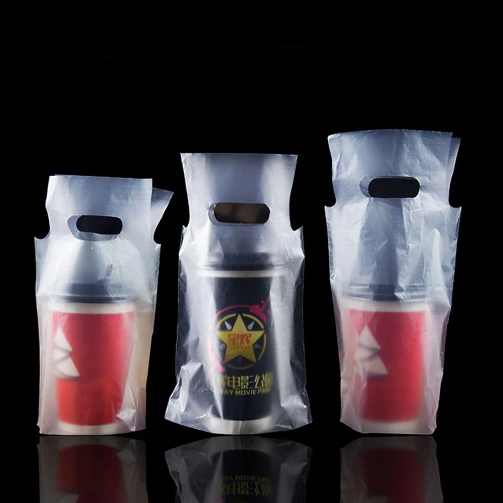 

100pcs Drink Pouches Disposable Pouches Tote Coffee Container Bag for Cafe