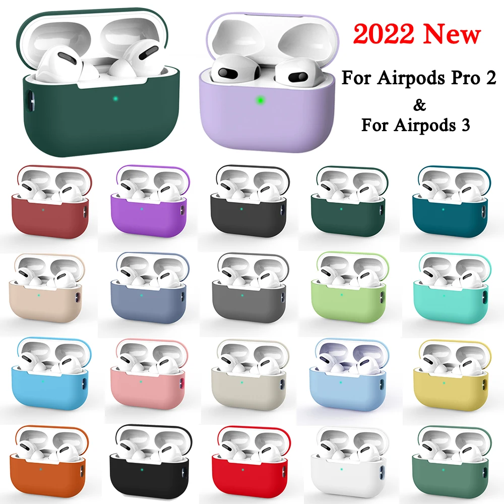 

2022 Original Liquid Silicone Soft Case For AirPods Pro 2 Wireless Bluetooth Earphone Protective Case For Apple Airpods 3 Cover