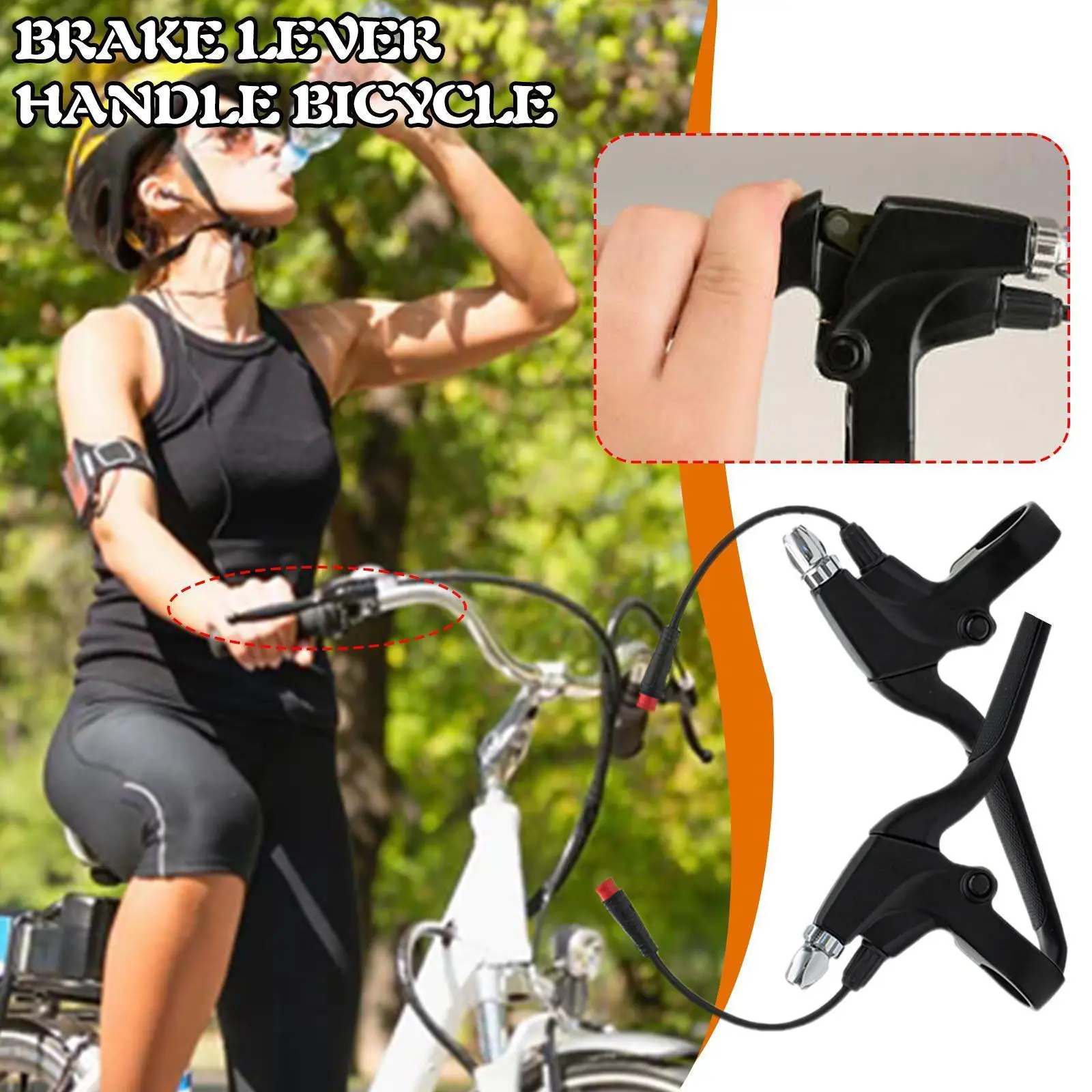 

1 Pair E-bike Rear Brake Lever Electric Bicycle Brake Bike Handle Lever Handle Off Grips Electric Brake Cut Accessory Power O1u6