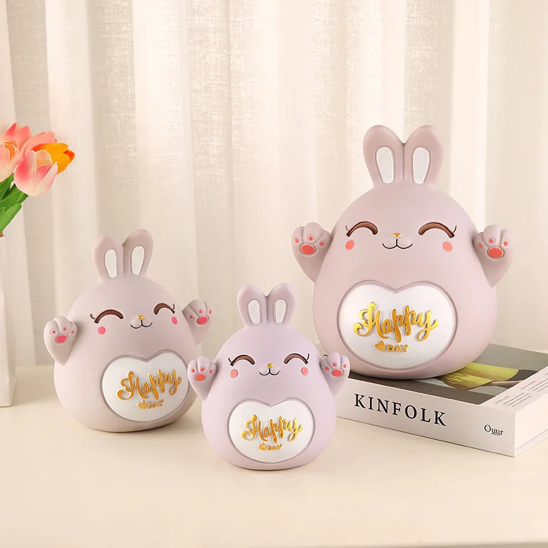 

Cartoon Rabbit Money Storage Tank Home Bedroom Decoration Small Change Storage for Children's Enamel Anti Drop Storage Tank