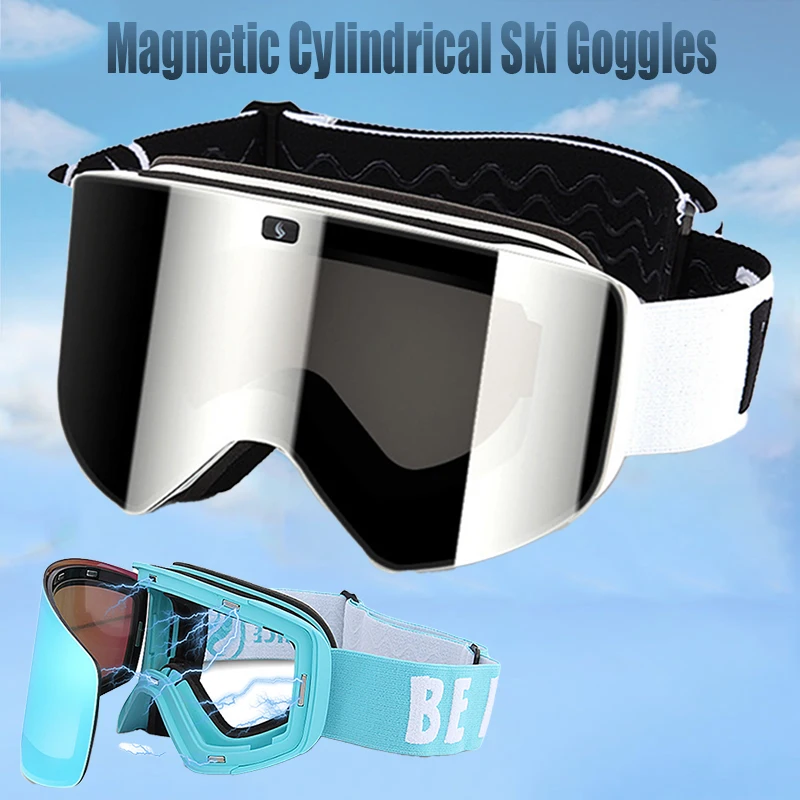 

Magnetic Ski Goggles Skibrille Anti-Fog Snow Goggles Ski Mask UV400 Gogle Narciarskie Snowboard Accessories