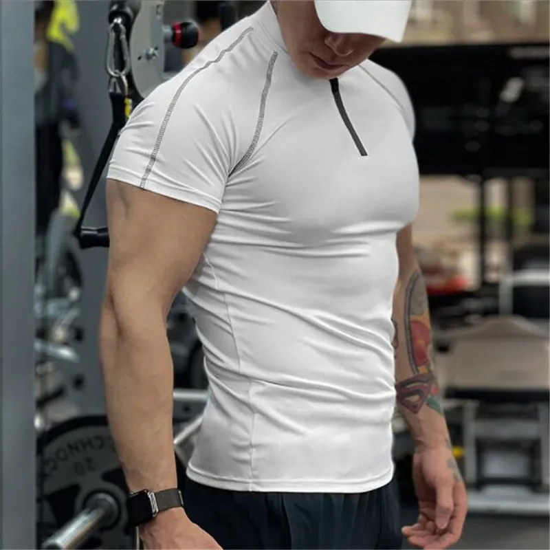 

Casual T Shirt Men Solid Color V-neck Top Tees Men New Summer Fashion High Quality Brand Cotton Mens T Shirts