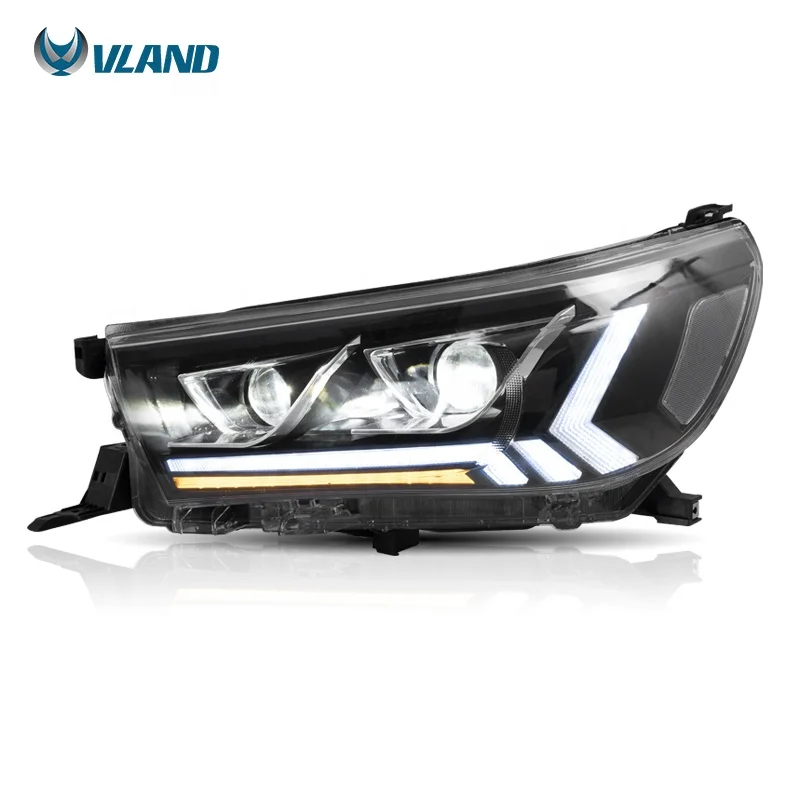 

Vland Manufacturer Projector Head Light 2015 2016-2018 2019 Revo Vigo Rocco LED DRL Headlights For Toyota Hilux