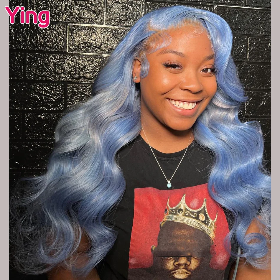 Ying Ice Silver Bleu 13x6 Body Wave Human Hair #613 Blonde Lace Frontal Wig 180% Brazilian Remy 13X4 Transparent Lace Front Wig