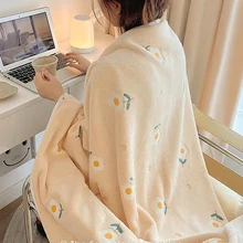 부드러운 플란넬 담요 한국 스타일 소파 침대보 로브, 산호 양털 던지기 담요, 사랑스러운 여행 침대 판초 케이프, 편안한 Mantas