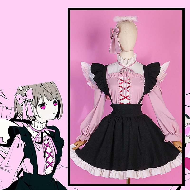 

Game Project sekai cos Kiritani Haruka Cosplay Sweet fashion Lolita Angel wings skirt Women Daily party Costume
