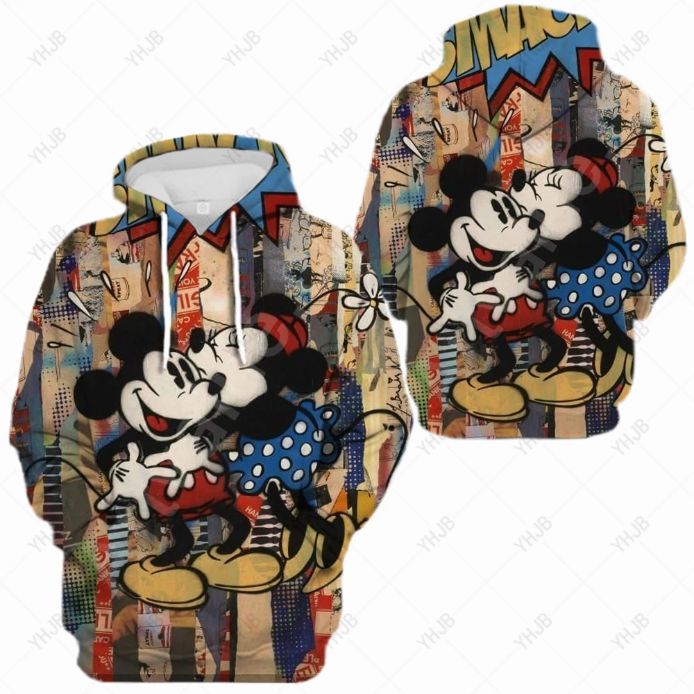 

Spring Print Hoodie Women's Kindness Hoodie S-5XL Disney Mickey Mouse Pullover Fashion Hoodie Women's Casual Cartoon Sweater