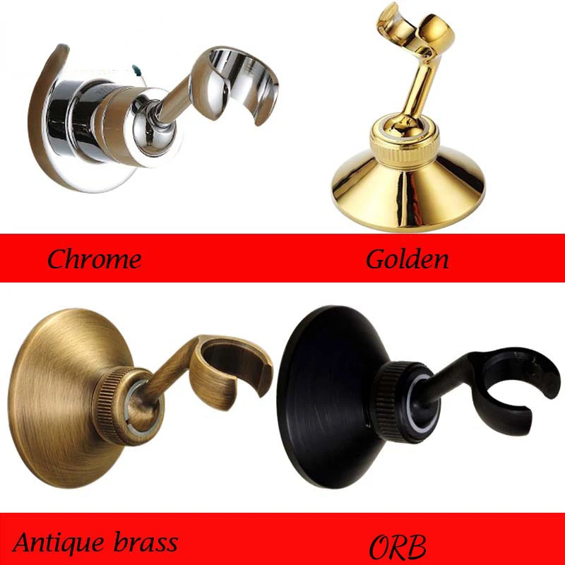 

Free Shipping 5 Colors Shower Seat Handheld Solid Brass Wall Mounted Round Handshower Holder Golden/Antique Brass