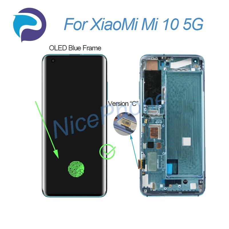 Для XiaoMi Mi 10 5G ЖК-дисплей с цифровым преобразователем сенсорного экрана в сборе M2001J2GI, Mi 10 Mi 10 5G ЖК-экран (art.: 3920cf72da2f8) - 3920cf72da2f8