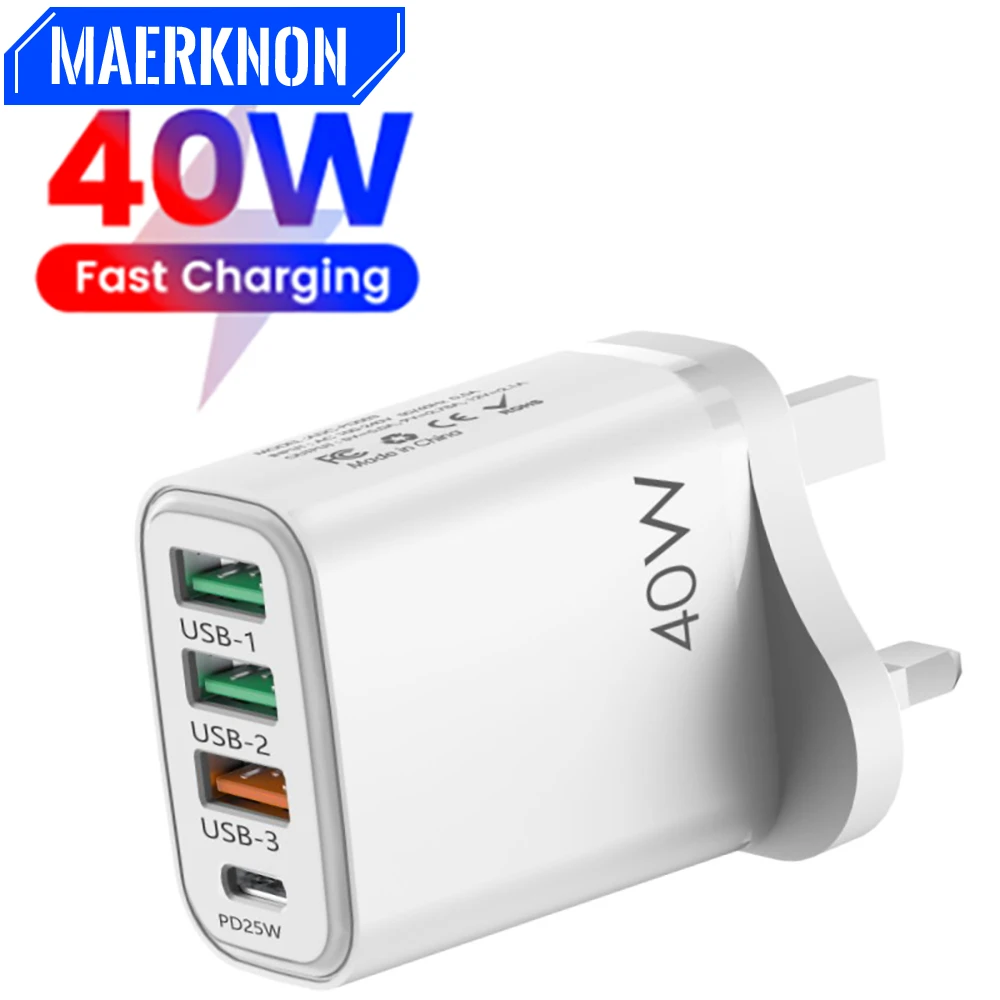 

40W USB Charger Type C PD Fast Charging Mobile Phone Adapter For Samsung Xiaomi Huawei iPhone 14 Quick Charge 3.0 Wall Charger