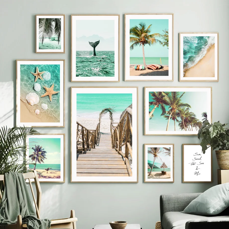

Sea Beach Coconut Shell Scandinavian Landscape Nordic Wall Art Canvas Painting Posters And Prints Pictures For Living Room Decor