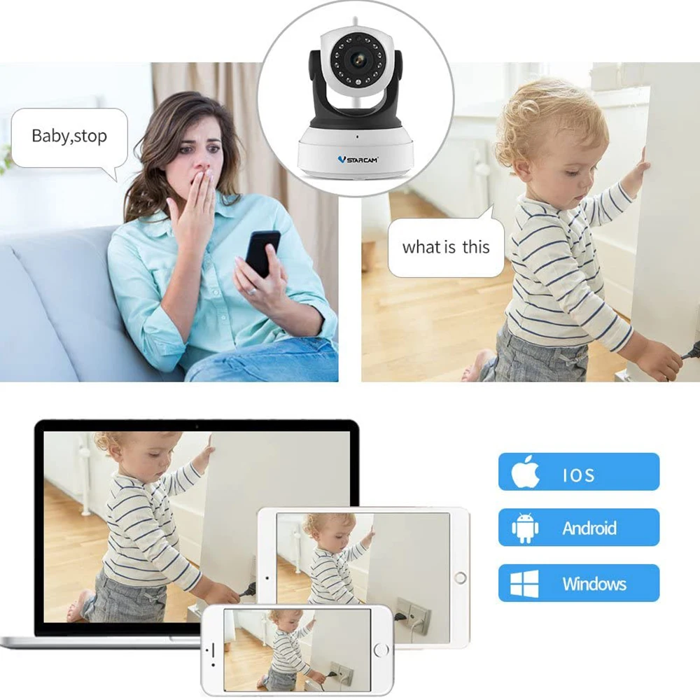 2022 Vstarcam 3MP IP-камера C24S AI распознавание людей автоматическое отслеживание Wi-Fi