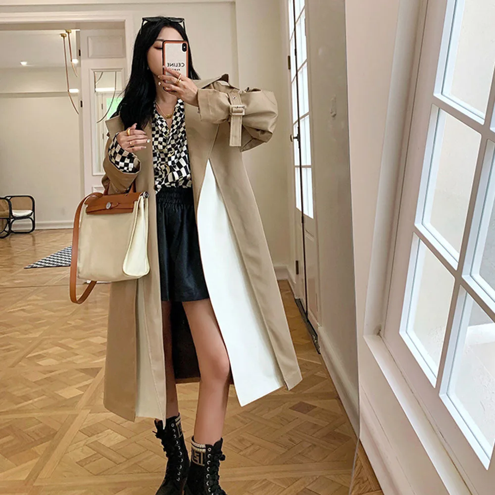 

Top quality Windbreaker Trench Coat Women's 2022 Spring Autumn loose Retro high-end temperament casual mid-length top