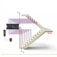Automatic 20 led Strips Smart Stair Light Controller System Motion Sensor PIR LED Stairway Lighting Controller System Kit