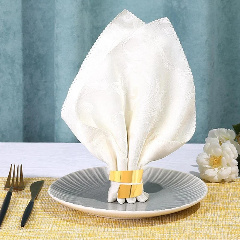 

1 Set Of 12 Napkin Rings Alloy Napkin Ring Set For Wedding Banquet Christmas Vintage Table Decoration Holder Rings