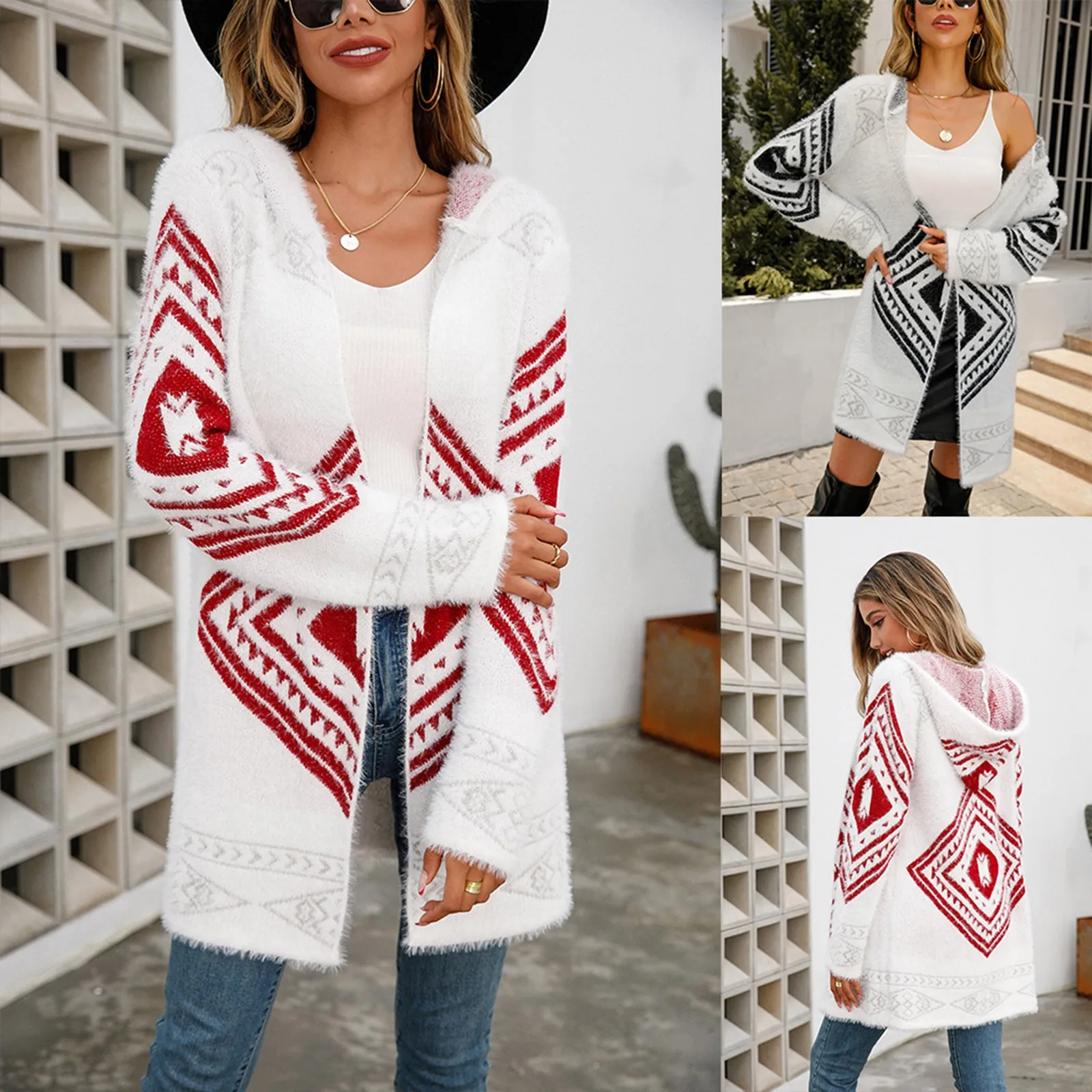 

Fall Clothes for Women Sweater Cardigan Women 3x Women Overcoat Warm Printing Cardigan Sweater Cable Knit