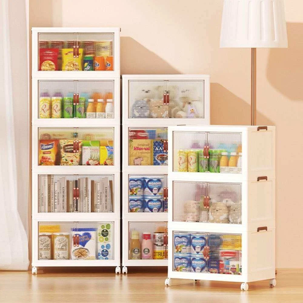 

Large Box Stackable Box Clothing Organizer Groceries Storage Transparent Clothes Foldable Container Capacity Storage Box Book