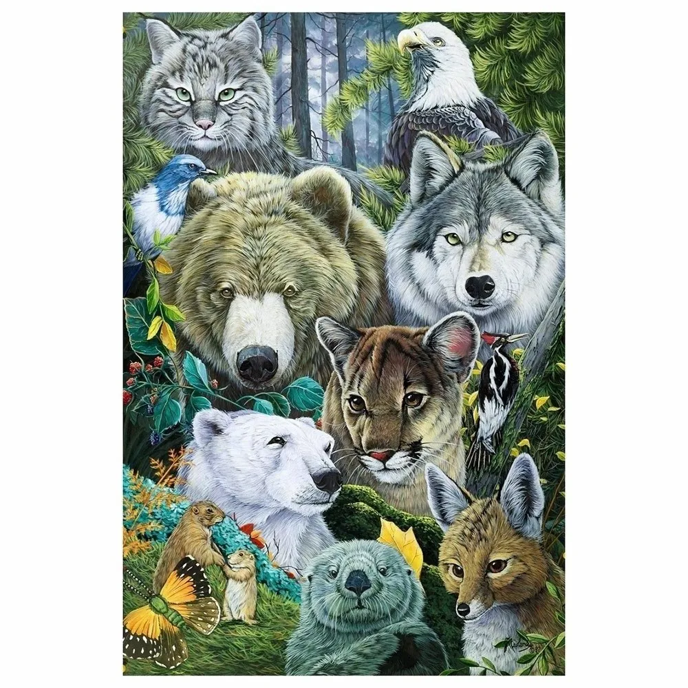 

New style diamond painting North American rare animal self-adhesive cross stitch suit diamond mosaic embroidery decoration