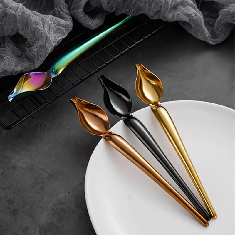 Sauce Painting Spoon Stainless Steel Cuisine Restaurant Western Food Baking Dessert Art Draw Spoons