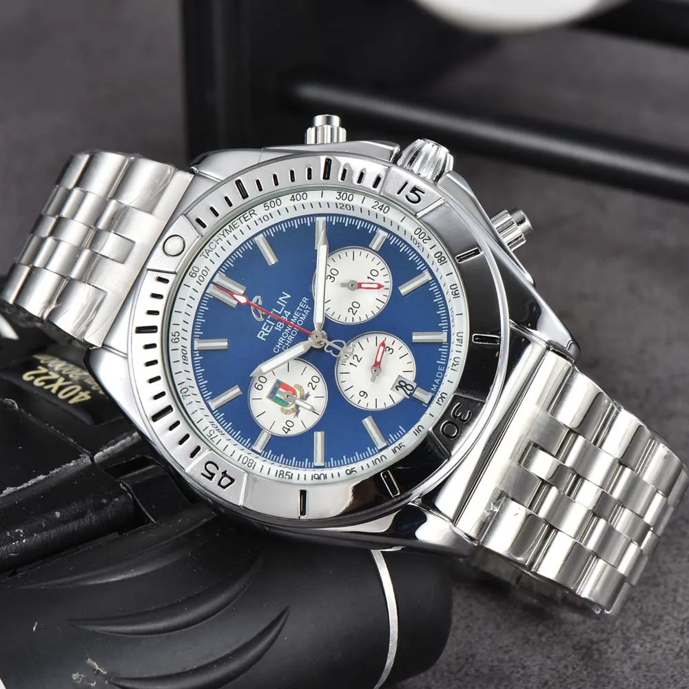 

Top AAA Breitling Watches For Mens Multifunction High Quality Full Steel Automatic Date Watch Business Sports Chronograph Clocks
