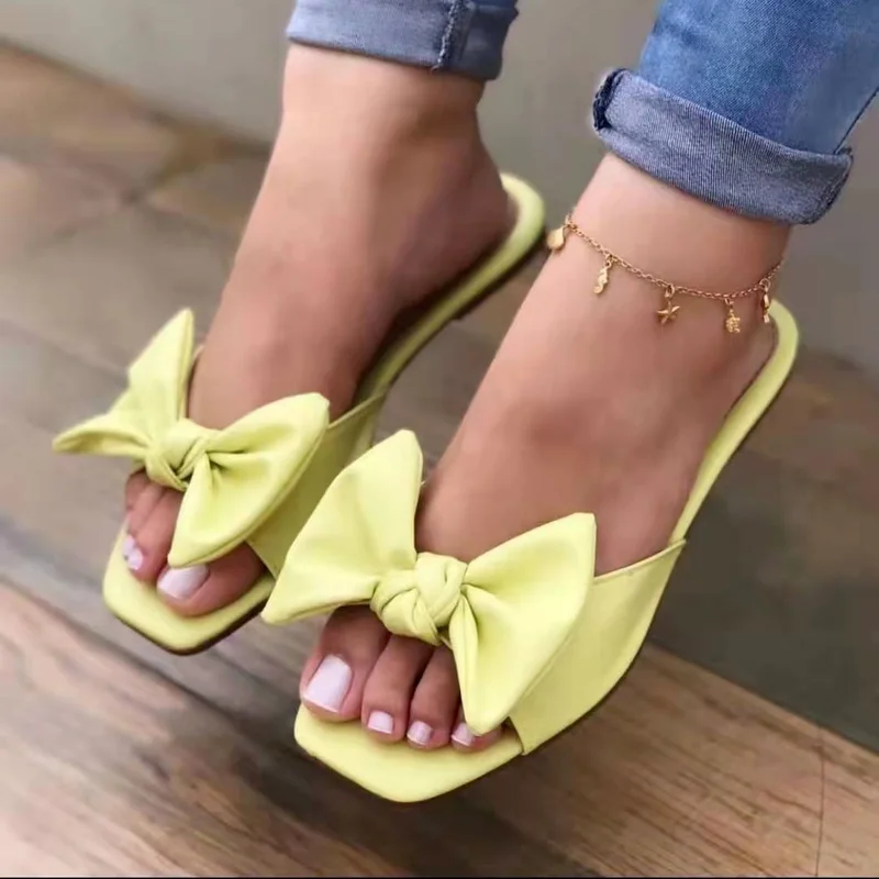 

Women's Slippers 2022 Summer New Bowknot Slippers Fashion Open Toe Women Sandals Sandals Beach Casual Women's Shoes 35-43
