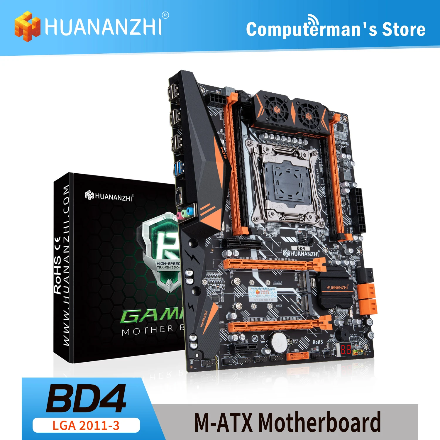 

Материнская плата HUANANZHI BD4 LGA 2011-3 Intel XEON E5 V3 V4 все серии DDR4 RECC без ECC память поддерживает NVME NGFF