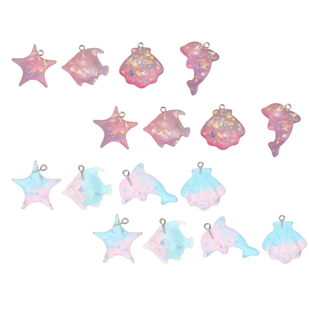 

20pcs Creative Glitter Pendants Resin Charms Jewelry Making Charms for DIY
