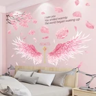 Наклейки на стену с изображением листьев дерева, виниловые наклейки на стену сделай сам, с перьями, крыльями, для гостиной, детской, спальни, украшения для детской, дома