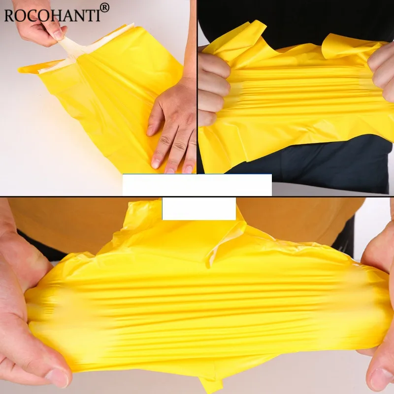 50 шт. оранжево-желтые полиэтиленовые пакеты с логотипом на заказ - купить по