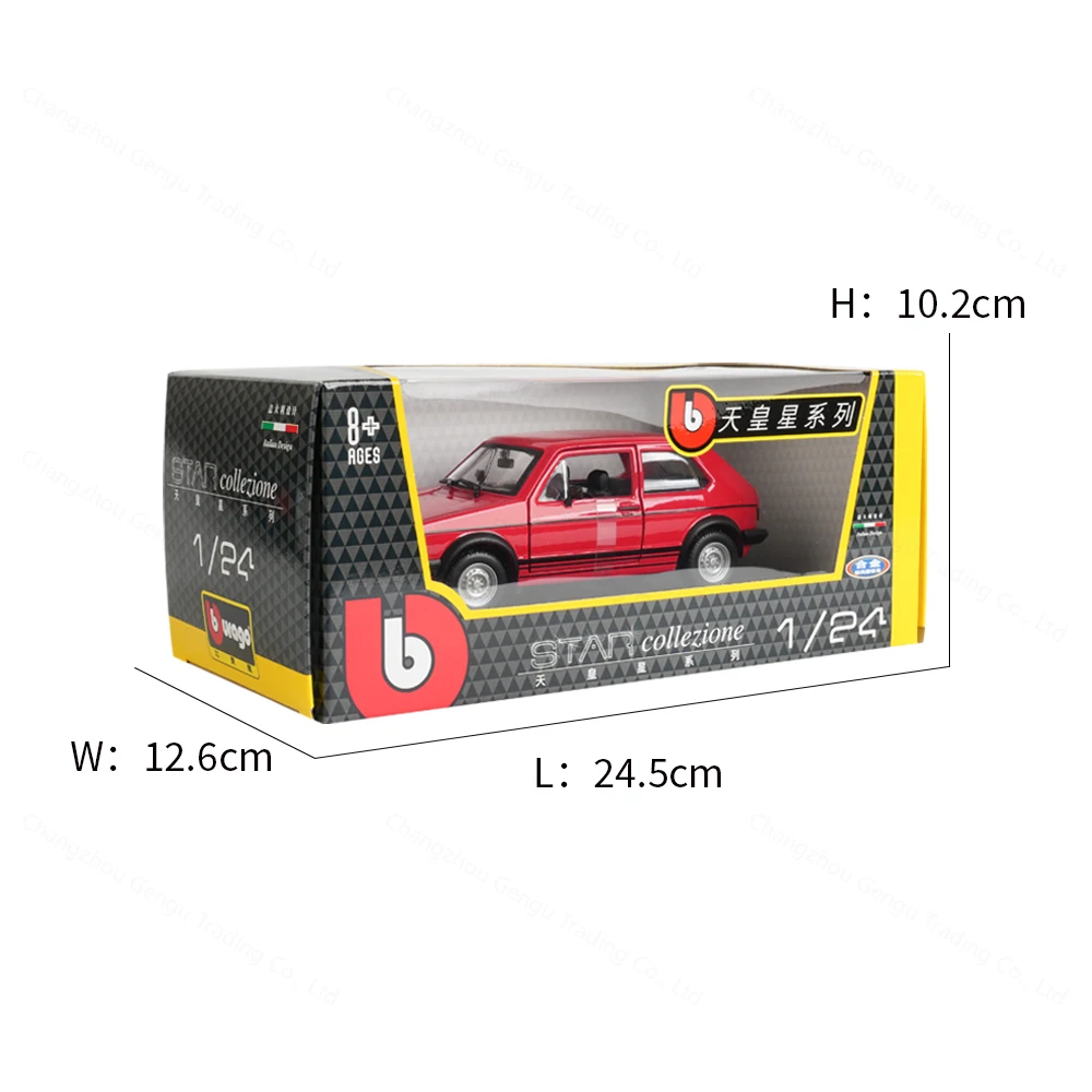 Фото Bburago 1:24 Модель автомобиля Volkswagen Golf Mk1 GTI 1979 года, литая под давлением, коллекционная игрушка, подарок №4