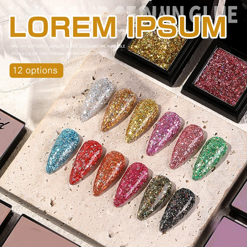 

Гель-лак для ногтей однотонный с блестками УФ для женщин и девушек