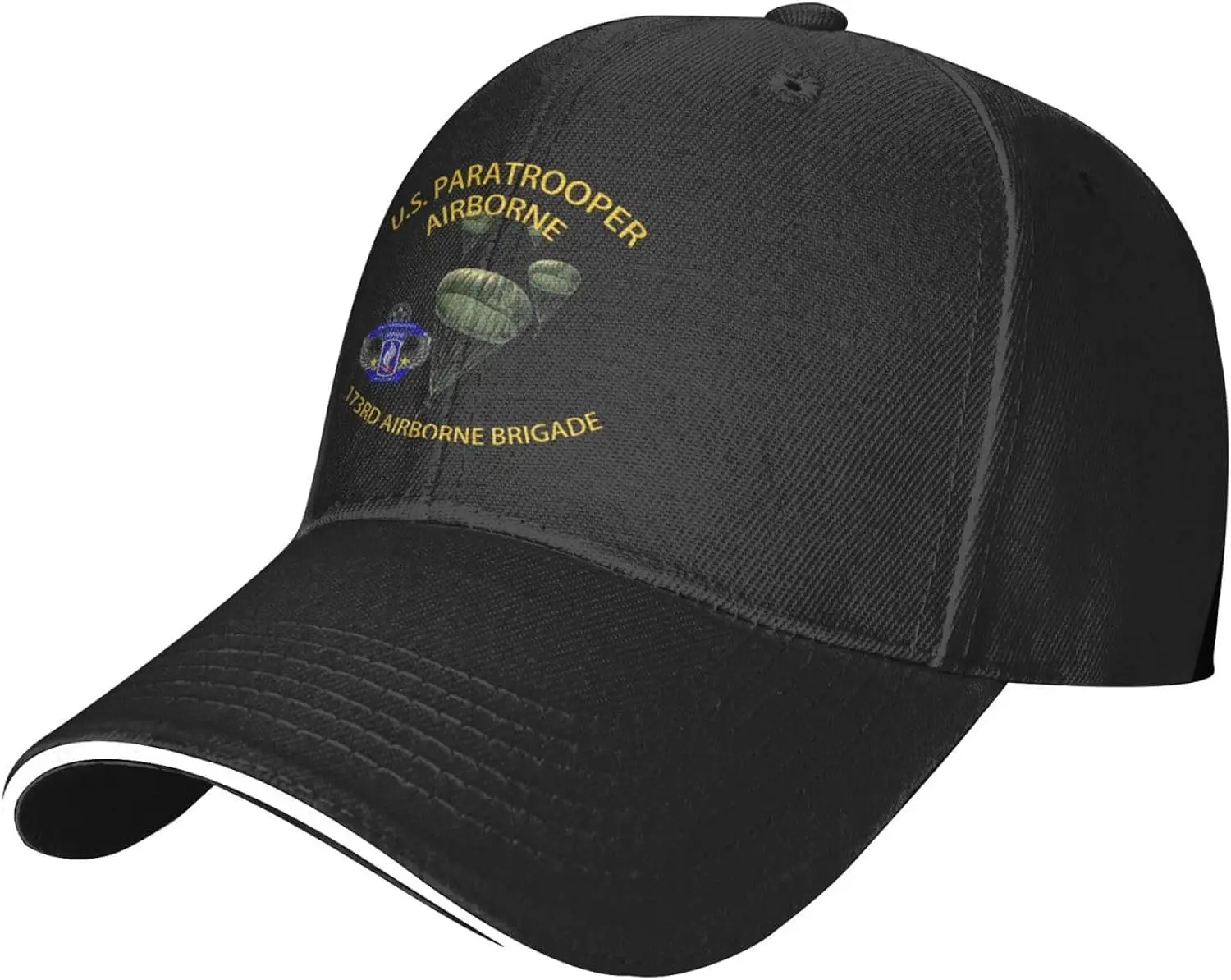 

Us Paratrooper 173rd Airborne Brigade Premium Adjustable Baseball Cap for Men and Women - Outdoor Sports, Sun Protection Black