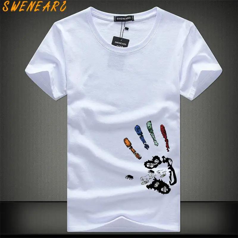 

Футболка SWENEARO мужская летняя, размера плюс 5XL 4XL, с коротким рукавом