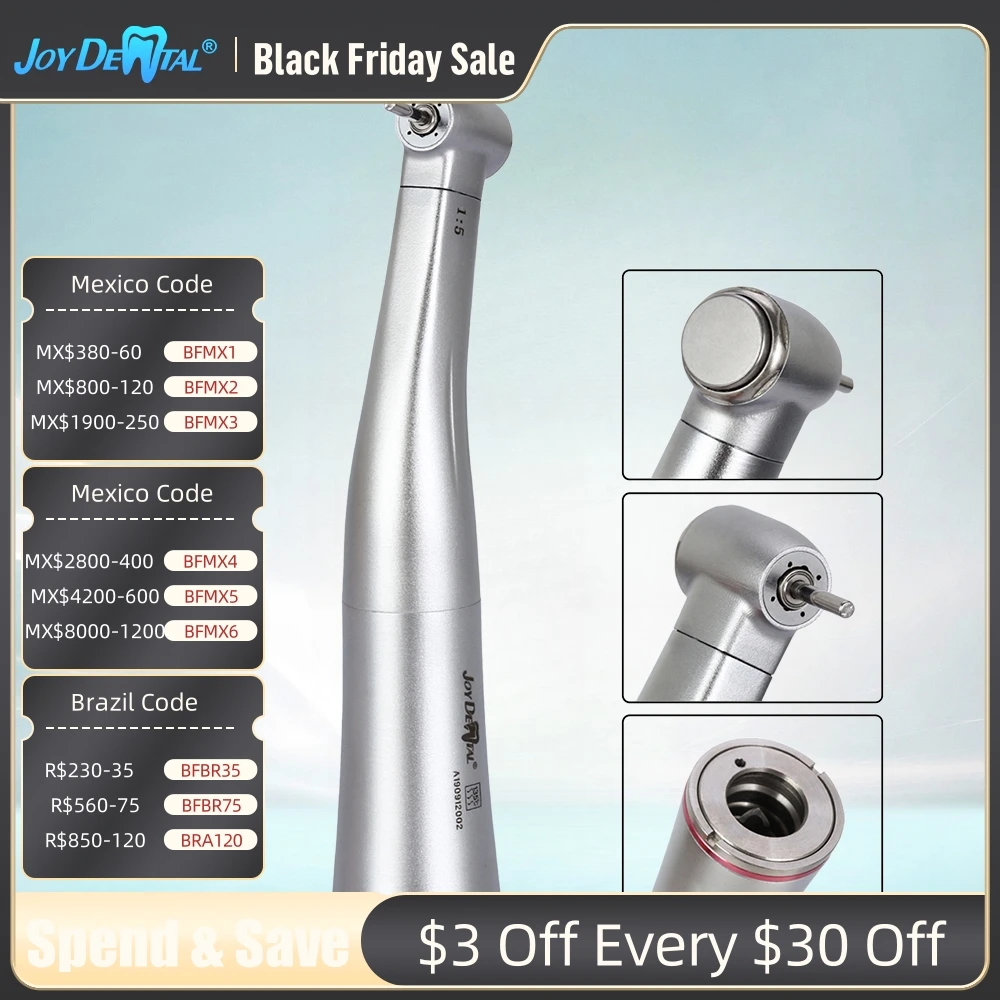 Стоматологический низкоскоростной наконечник JOY DENTAL 1:5 увеличивающий красное