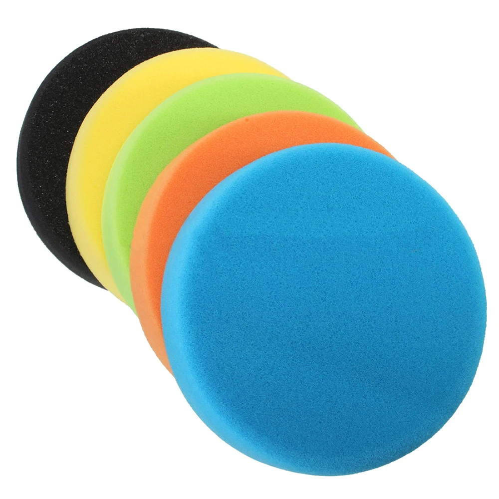 

5pcs 125mm/5-inch Flat Sponge Glass fiberglass polishing Pads Polishing Kit Car Polisher