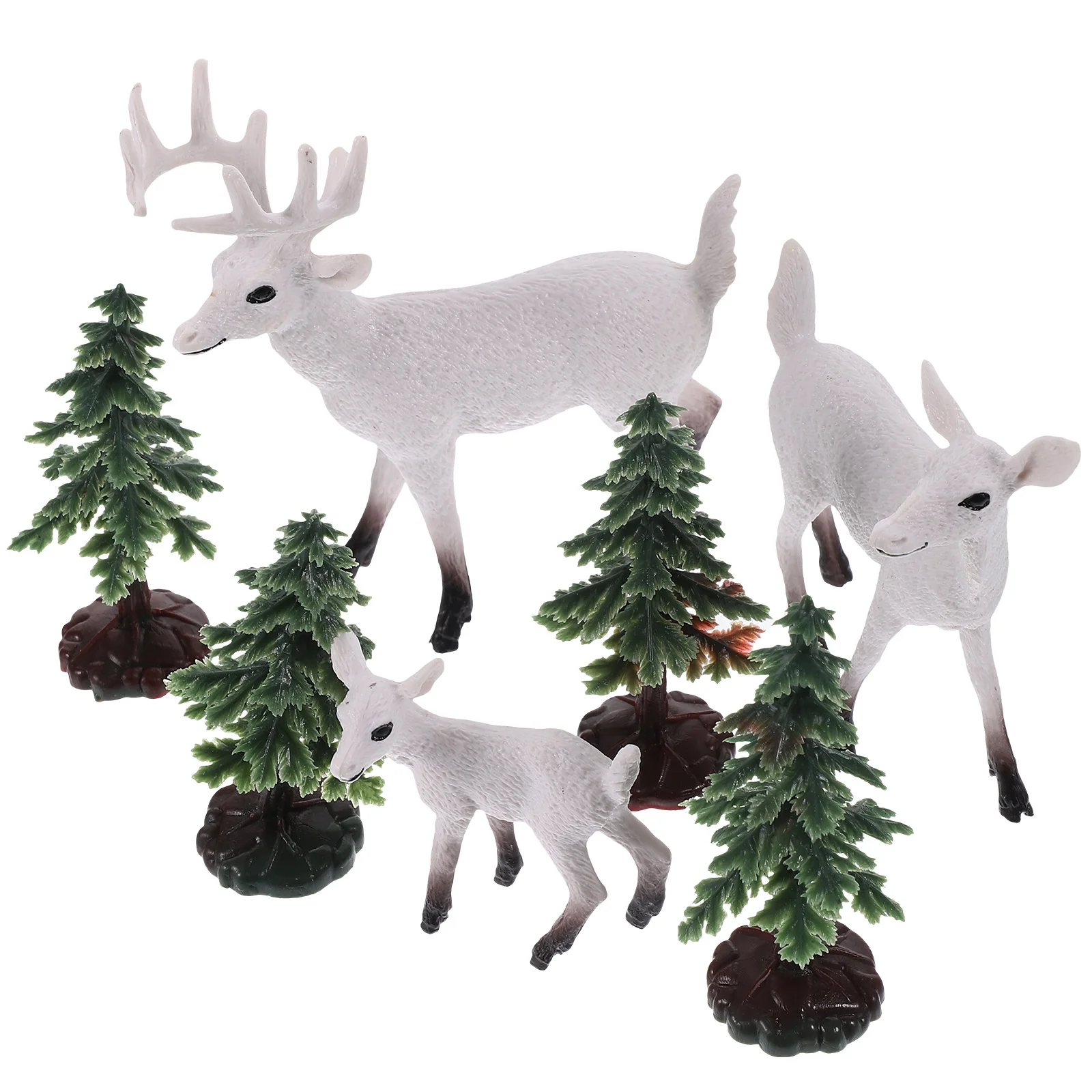 

Miniature Scene Deer Simulation Tree Model Green Scenery Landscape Plastic Trees Toy
