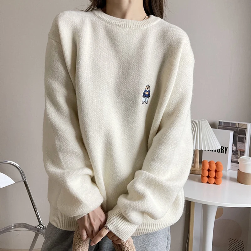 Новинка 2022 весенний Повседневный женский свитер винтажный пуловер с мультяшным