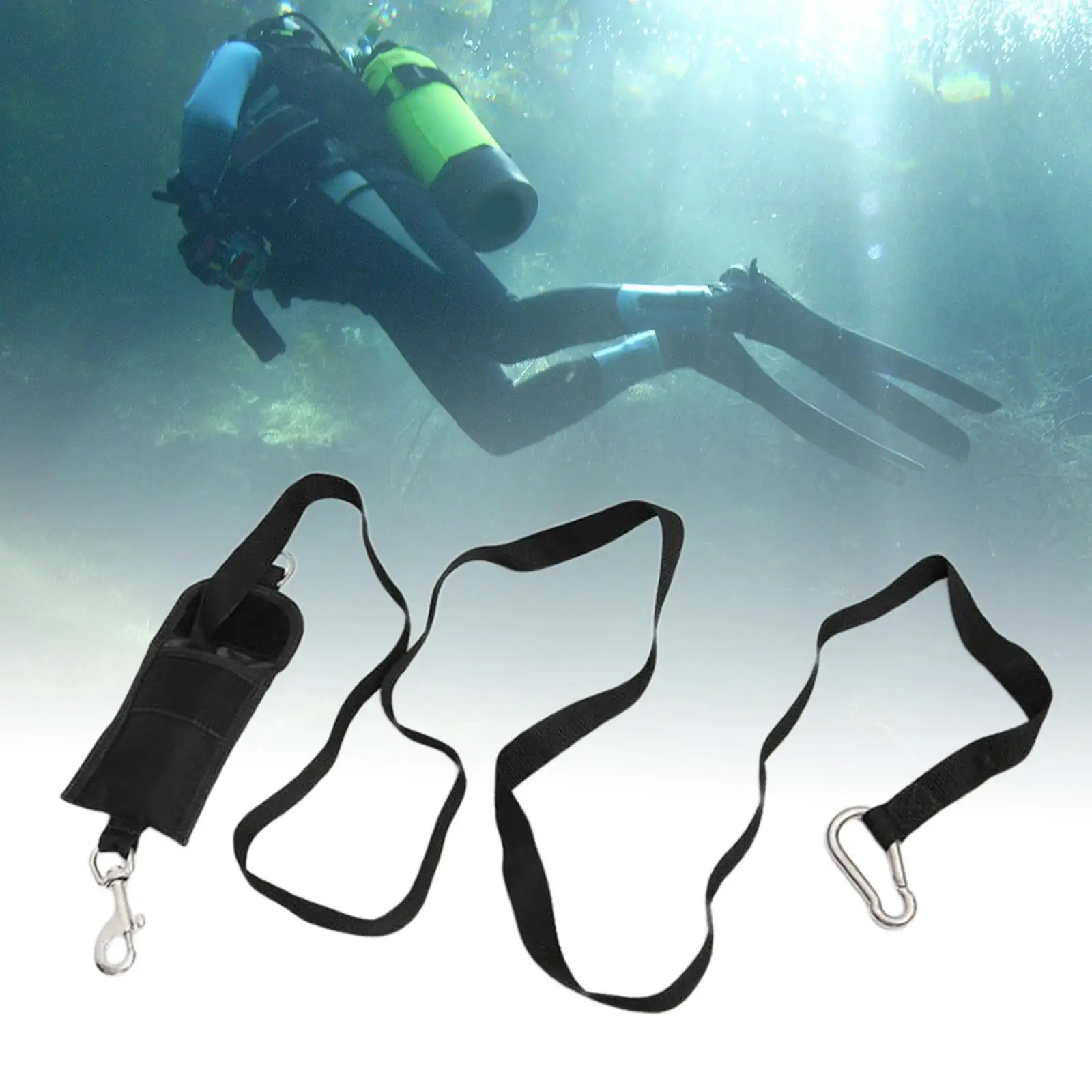 

Safety Diver Diving Rope 220cm Anti-Lost Durable Webbing Scuba Diving Buddy Line