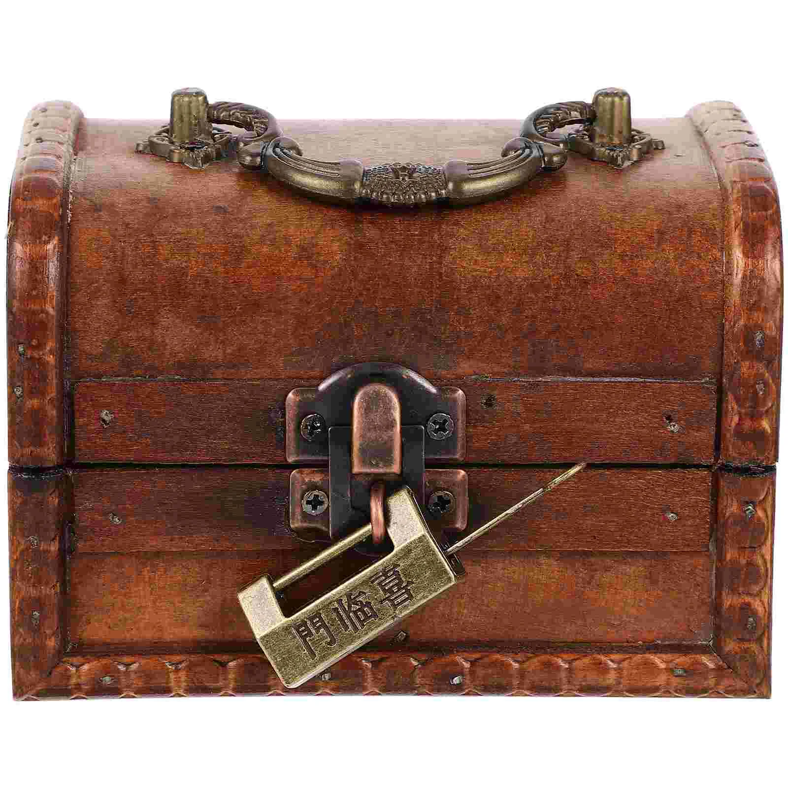 

Box Jewelry Wooden Trinket Storage Wood Case Treasure Keepsake Vintage Decorative Earring Cases Boxes Vanity Retro Sundries Ring