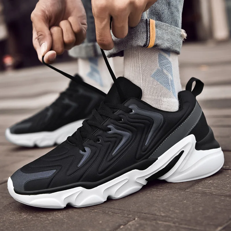 Men Sneakers 2021 Breathable Non-Slip Popcorn Men Platform Casual Sneakers Male Outdoor Tennis Fashion Sport Shoes