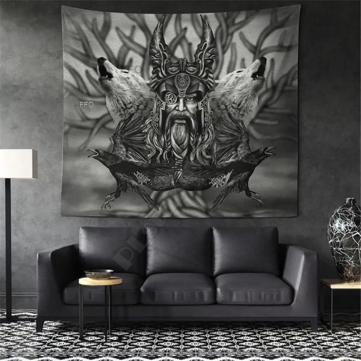 

Viking Legend Warrior Tapestry Wall Hanging Tarot Psychedelic Rectangle Tapestries Home Decoration Room Decor Bedroom Livingroom