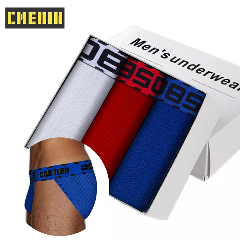 

CMENIN 3Pcs Comfortable Jockstrap Underwear Man Brief Brand Cotton Innerwear Gay Sexy Men's Panties Briefs Men Underpants Male