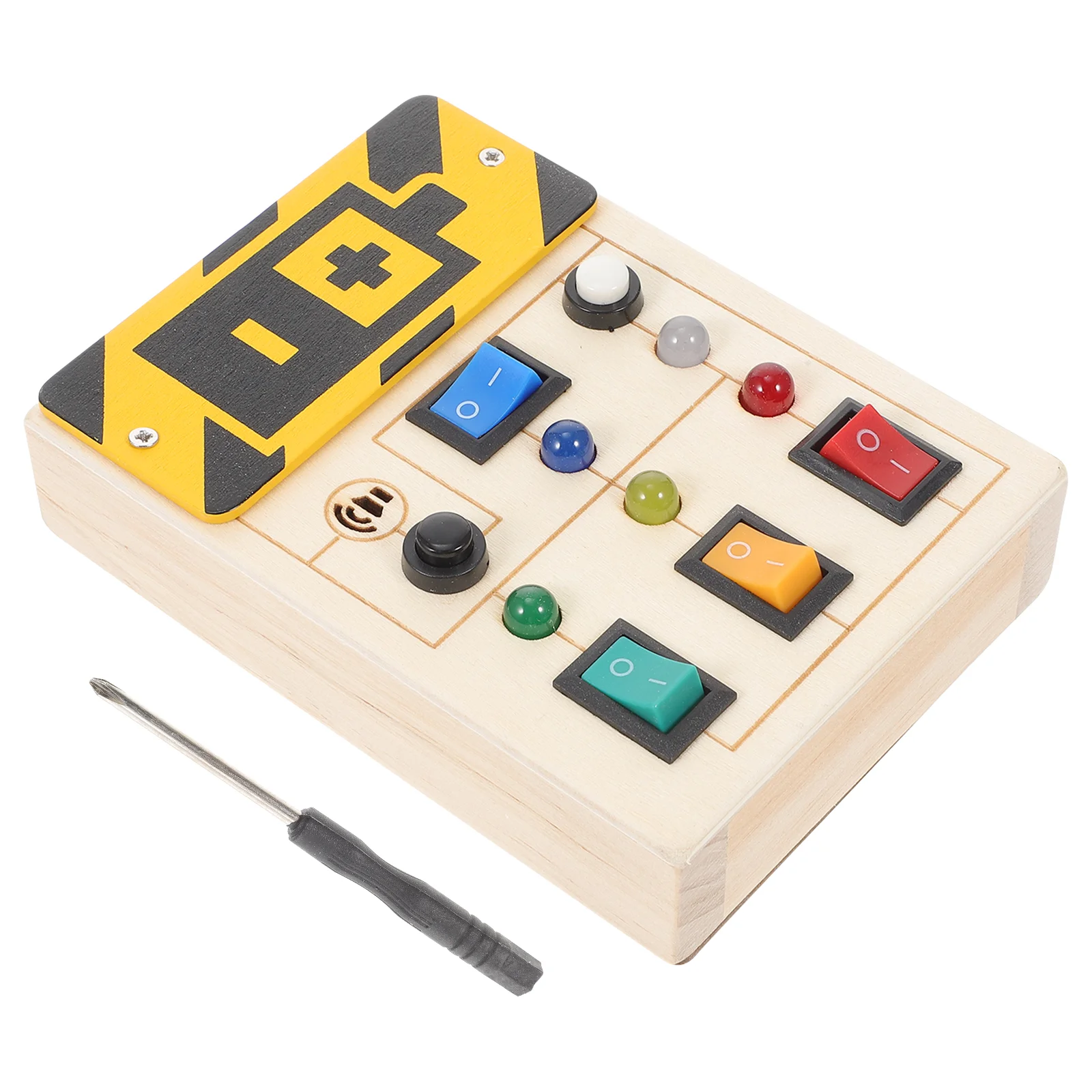 Wooden LED Switch Light Plaything Children Busy Board Educational Toy Kids Creative Toddler