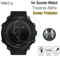 vskey 10pcs smart watch screen protector for suunto traverse alpha round tempered glass anti scratch protective film