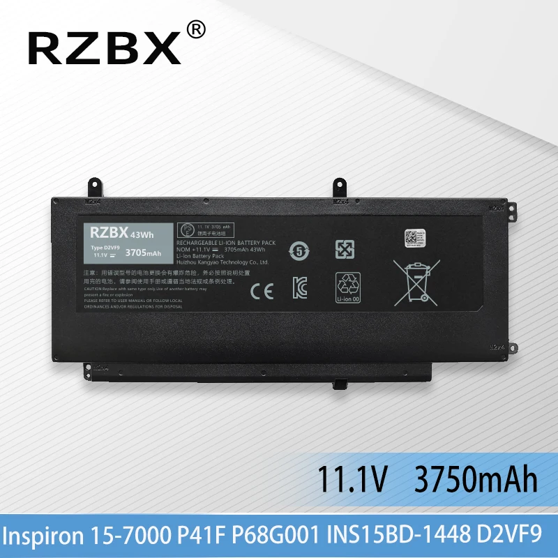 

RZBX D2VF9 Laptop Battery For Dell Inspiron 15 7547 7548 For Vostro 5459 Sereis 0PXR51 0YGR2V P41F P68G 4P8PH PXR51 YGR2V 43WH